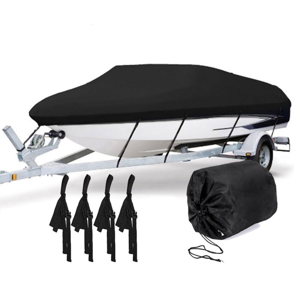 420D 11-13ft/14-16ft/17-19ft/20-22ft Extra Heavy Duty Boat Cover Trailerable Ski Fish V-hull Anti UV Waterproof