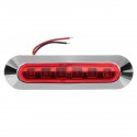 10PCS 12V 24V 6 LED Side Marker Lights Lamp Red for Truck Trailer Caravan Lorry Van