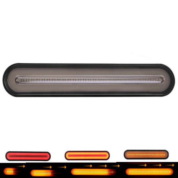 10V-30V 12-24V Halo Neon 100 LED Stop Flowing Turn Signal Brake Rear Tail Light Trailer Truck Marine