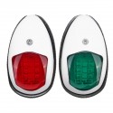 10V-30V LED Side Signal Lamp Navigation Lights For Truck Boat Trailer Van Red Green