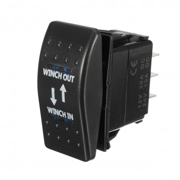 12V 20A (ON)-OFF-(ON) Rocker Switch Momentary Winch In Winch Out LED 7-Pin