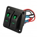 12V 24V 2 Gang IP65 Waterproof LED Car Marine Truck Boat RV Rocker Switch Panel