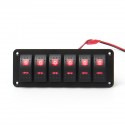 12V 24V 6 Gang Dual LED Light Bar Caravan Marine Boat RV Rocker Switch Panel