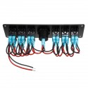 12V-24V 6 Gang LED Digital Voltmeter Marine Ignition Toggle Rocker Switch Panel