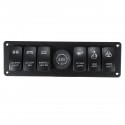 12V-24V 6 Gang LED Digital Voltmeter Marine Ignition Toggle Rocker Switch Panel