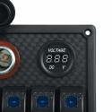 12V 24V 8 Gang Blue LED Rocker Switch Panel Car Marine Boat Dual USB Waterproof