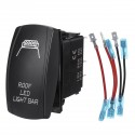 12V 24V with Cable Rocker Switch ON-OFF Dual Blue LED Light Bar Waterproof Car Boat Bus RV