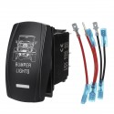 12V 24V with Cable Rocker Switch ON-OFF Dual Blue LED Light Bar Waterproof Car Boat Bus RV