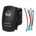 12V 24V with Cable Rocker Switch ON-OFF Dual Blue LED Light Bar Waterproof Car Boat Bus RV