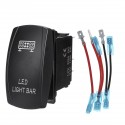 12V 24V with Cable Rocker Switch ON-OFF Dual Blue LED Light Bar Waterproof Car Boat Bus RV