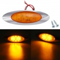 12V 6.5 Inch Oval Cab Side Marker Lights 16 LED Bezel For Truck Marine Boat