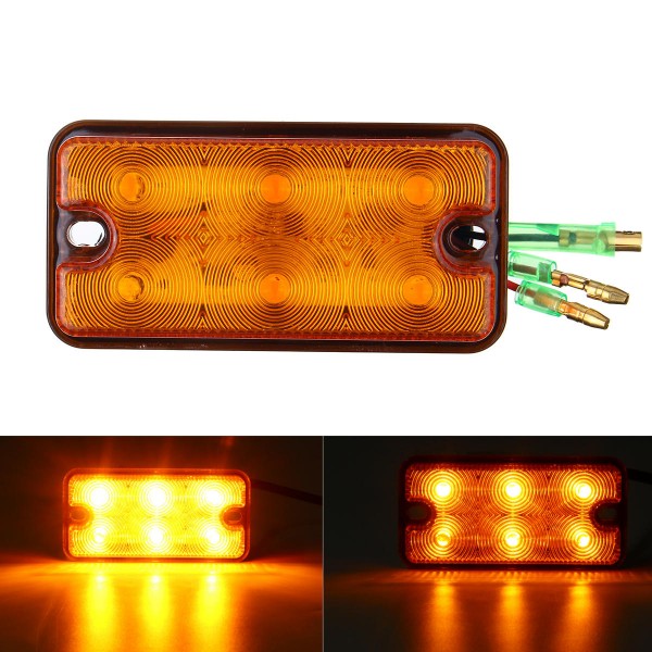 12V-80V 6 LED Indicator Amber Stop Rear Tail Lights For Boat Truck Trailer