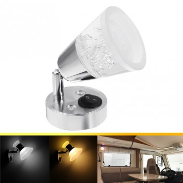 12V LED Reading Light RV Trailer Boat Wall Mount Bedside Book Lamp