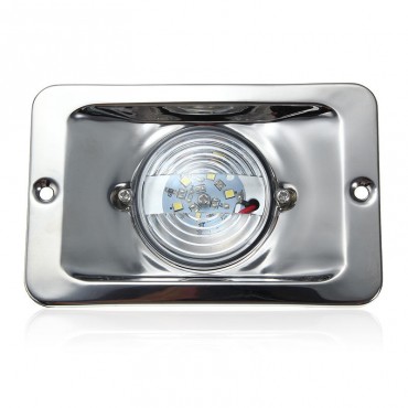 12V LED Waterproof Anchor Stern Light Embedded Marine Boat White Stainless Steel