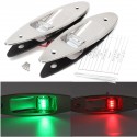 12V Red Green Boat Signal Lights Side LED Navigation Indicator Flush Mount Lamp