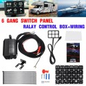 12V/24V 6 Gang Switch Panel Housing LED Work Light Bar Electronic Relay Circuit Control System For Truck ATV Maine Boat Yacht