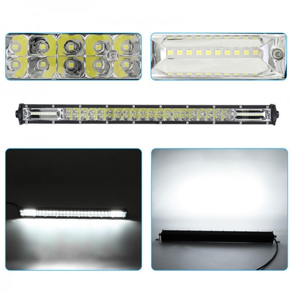 20 Inch 10V-30V 6000K 180W Double Row LED Work Light Bar Spot Beam Waterproof For Offroad Truck Boats