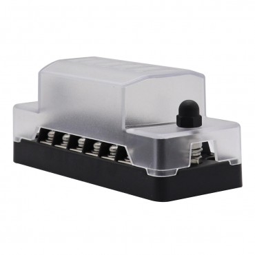 20A 6 Circuit Fuse Block Box with Negative Ground Bus Bar Terminals Holder For Car Boat Caravan