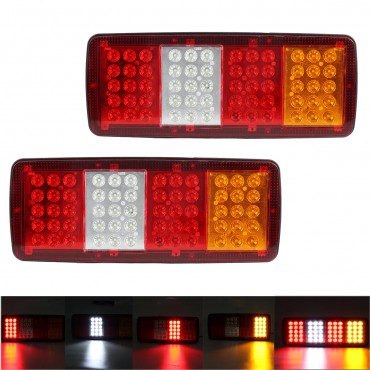 24V 60 LED Tail Turn Signal Running Reverse Brake Light For Trailer Truck Boat RV