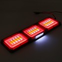 2PCS 24V LED Flow Rear Brake Stop Tail Fog Light Traffic Lamp For Trailer Truck Boat