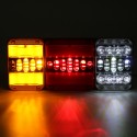 2PCS 24V LED Rear Tail Light Turn Signal Brake Reverse Flowing Traffic Warning Lamp For Trailer Truck Waterproof