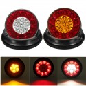 2Pcs 12V 24V Round Tail Lights 16 LED Caravan For Boat Truck Trailer Lorry Brake Stop