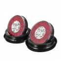 2Pcs 12V 24V Round Tail Lights 16 LED Caravan For Boat Truck Trailer Lorry Brake Stop