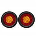 2Pcs 12V 24V Round Tail Lights 16 LED Caravan For Boat Truck Trailer Lorry Brake Stop