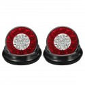 2Pcs 12V 24V Round Tail Lights 16 LED Caravan For Boat Truck Trailer Lorry Brake Stop