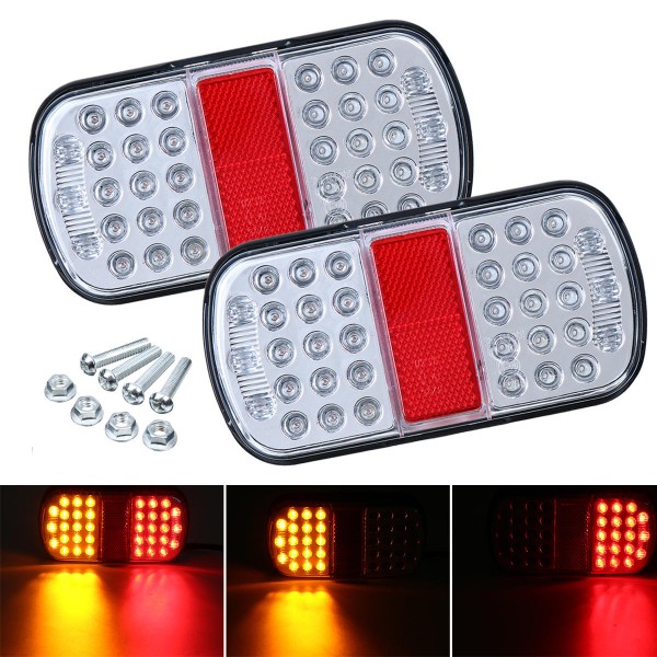 2pcs 12V 36 LED Rear Tail Lights Waterproof For Boat Trailer Marker Truck Caravan Lorry Van