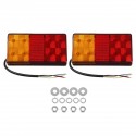 2pcs 12V Red Amber Dual LED Trailer Light Truck Caravan Tail Lamp Stop Bat Indicator Light Waterproof