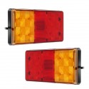 2pcs 12V Red Amber Dual LED Trailer Light Truck Caravan Tail Lamp Stop Bat Indicator Light Waterproof