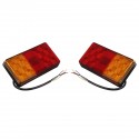 2pcs 12V Red Amber Dual LED Trailer Light Truck Caravan Tail Lamp Stop Bat Indicator Light Waterproof