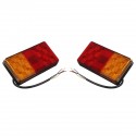 2pcs 12V Red Amber Dual LED Trailer Light Truck Caravan Tail Lamp Stop Bat Indicator Light Waterproof