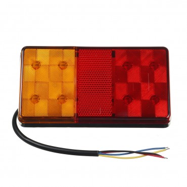 2pcs 12V Red Amber Dual LED Trailer Light Truck Caravan Tail Lamp Stop Bat Indicator Light Waterproof