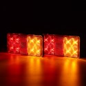 2pcs 12V Red Amber Dual LED Trailer Light Truck Caravan Tail Lamp Stop Bat Indicator Light Waterproof