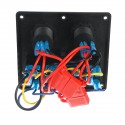 4 Gang 12V Switch Panel Dual USB For Caravan Yacht Boat Marine RV Truck Blue LED