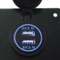 4 Gang Blue LED Toggle Rocker Switch Panel Dual USB ON-off Car Marine Boat 12V