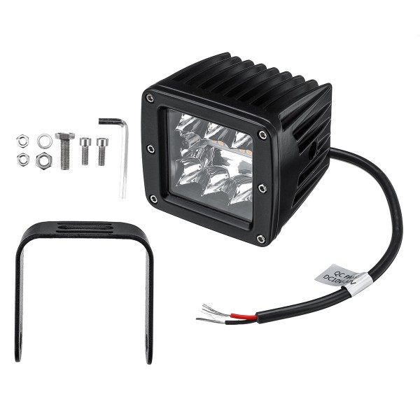 4 Inch Cube 18W 18 LED Work Light Pods Spot Fog Offroad Lamp For JEEP UTE SUV ATV Boat Motorcycle