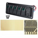 4/5/6 Gang Green Rocker Switch Panel Circuit Breaker LED Waterproof Car Marine