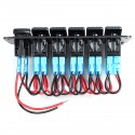 4/5/6 Gang Green Rocker Switch Panel Circuit Breaker LED Waterproof Car Marine