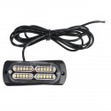 4/6PCS 12V 24V LED Amber Recover Strobe Flashing Grille Light Lightbar Boat Truck Beacon Lamp