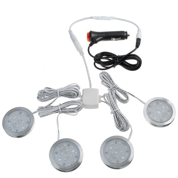 4pcs 12V 2.5W LED Spot Light Ceiling Cabin Interior Lamp Downlight For RV Caravan Boat Motorhome