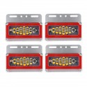 4pcs 24V Flowing LED Side Marker Signal Light Indicator For Truck Trailers