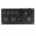 5 Gang Switch Panel Ignition Interior Controls For Car Boat Marine LED Rocker Breaker Waterpoof