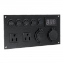 5 Gang Switch Panel Ignition Interior Controls For Car Boat Marine LED Rocker Breaker Waterpoof