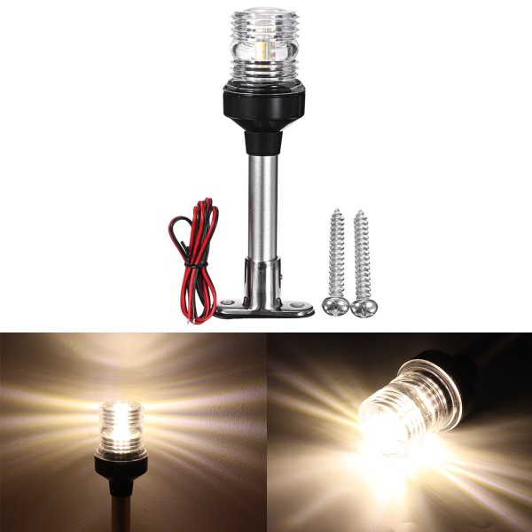 6/8/10/12inch 12V-24V LED Navigation Anchor Light Marine Boat Pontoon 360 All Around