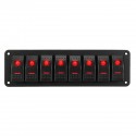 8 Gang LED Rocker Switch Panel Breaker Waterproof For Car Marine Boat