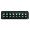 8 Gang LED Rocker Switch Panel Breaker Waterproof For Car Marine Boat