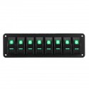 8 Gang LED Rocker Switch Panel Breaker Waterproof For Car Marine Boat